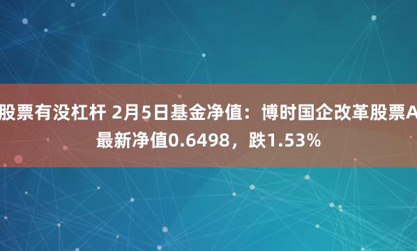 股票有没杠杆 2月5日基金净值：博时国企改革股票A最新净值0.6498，跌1.53%