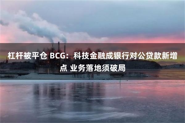 杠杆被平仓 BCG：科技金融成银行对公贷款新增点 业务落地须破局