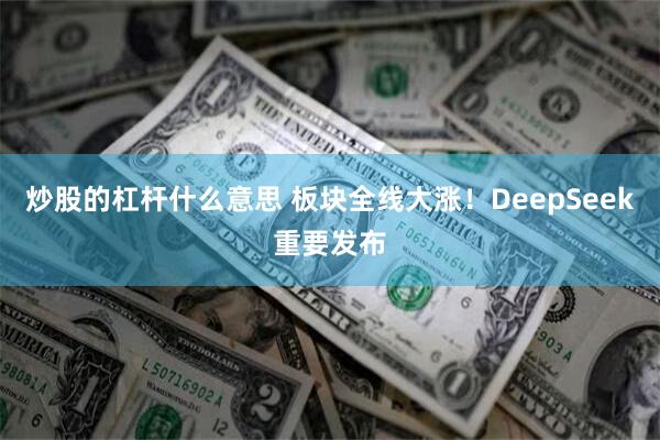 炒股的杠杆什么意思 板块全线大涨!DeepSeek重要发布
