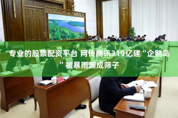 专业的股票配资平台 网传腾讯319亿建“企鹅岛”被暴雨漏成筛子